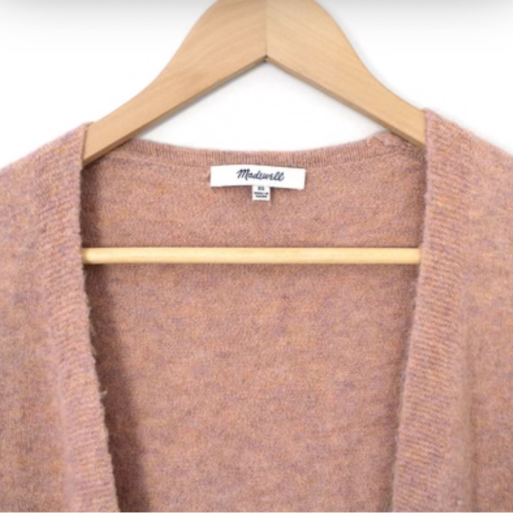 Madewell Kent Cardigan Sweater, Coziest Yarn, Heather Carnation, XS - Picture 2 of 4